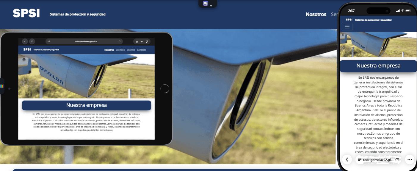 Landing Page Sistemas de Seguridad SPSI